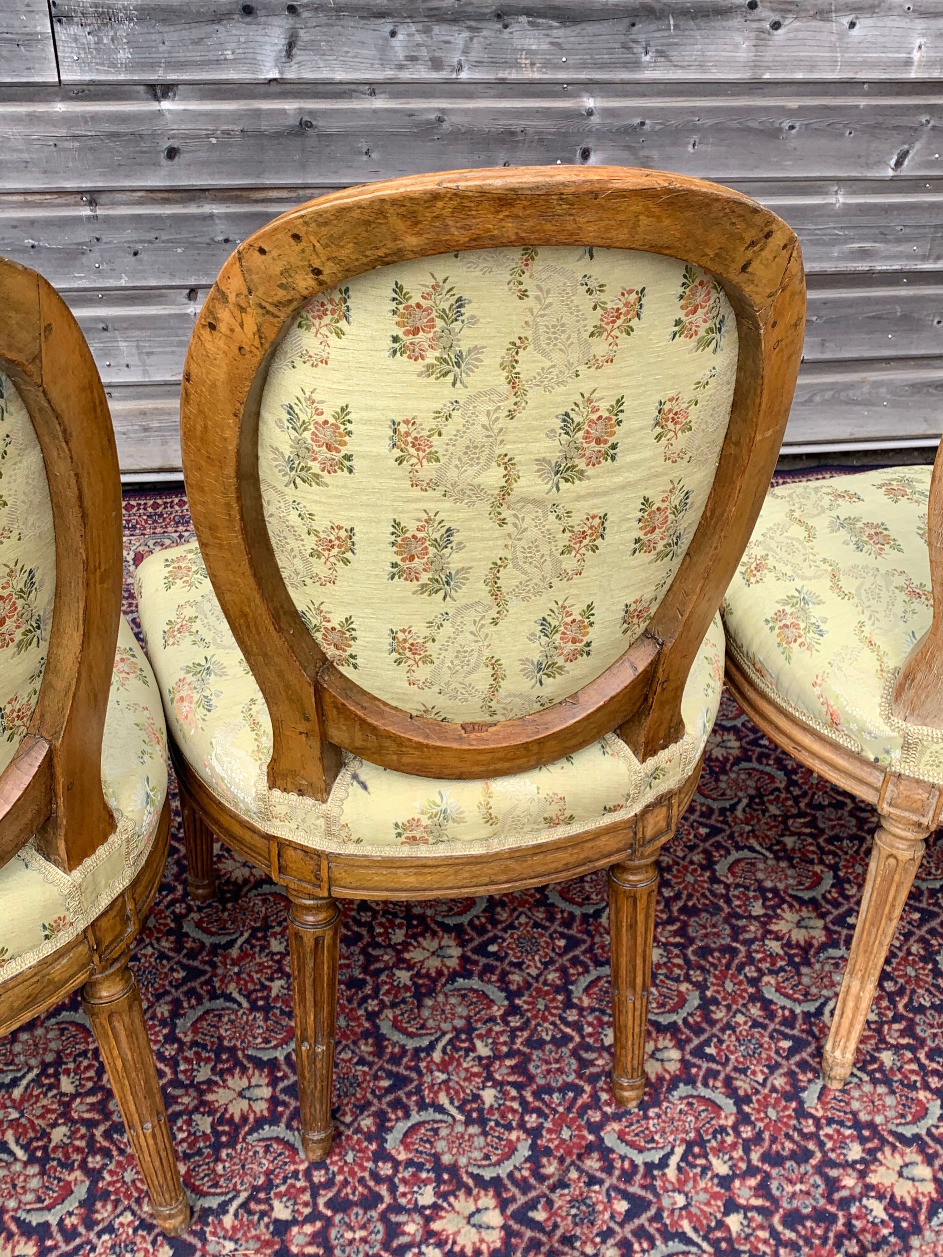 Set of four chairs stamped louis XVI period