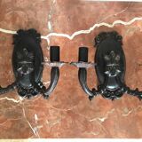 Paire d'appliques néoclassiques en fonte