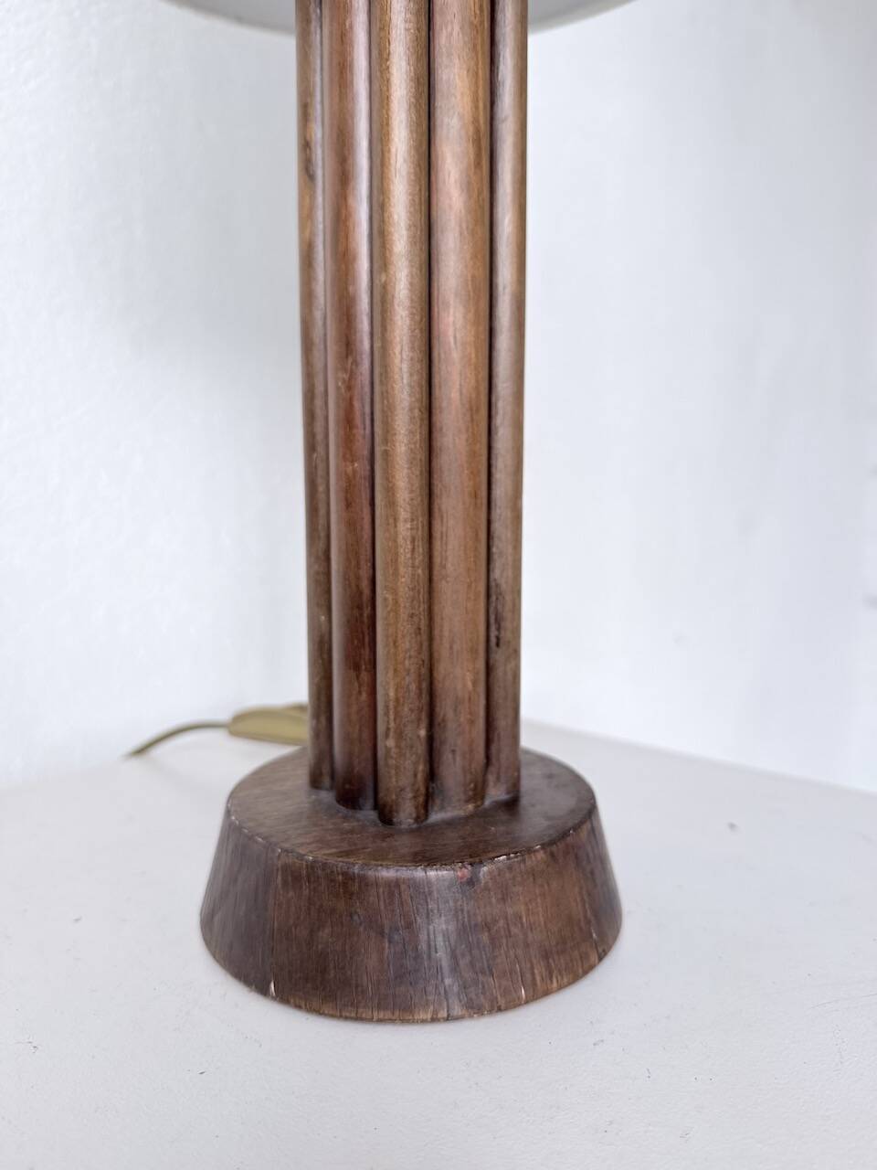 1940s Art Deco oak desk lamp