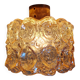 Brass and amber textured glass ceiling light, design by Helena Tynell, Limburg.