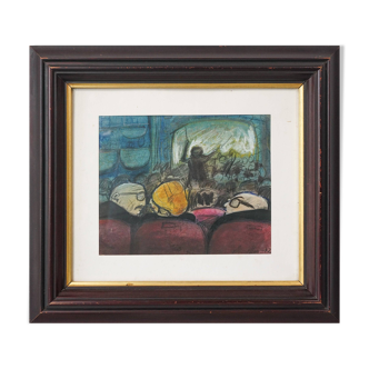 Cartoon theatre scene - Pastel on paper