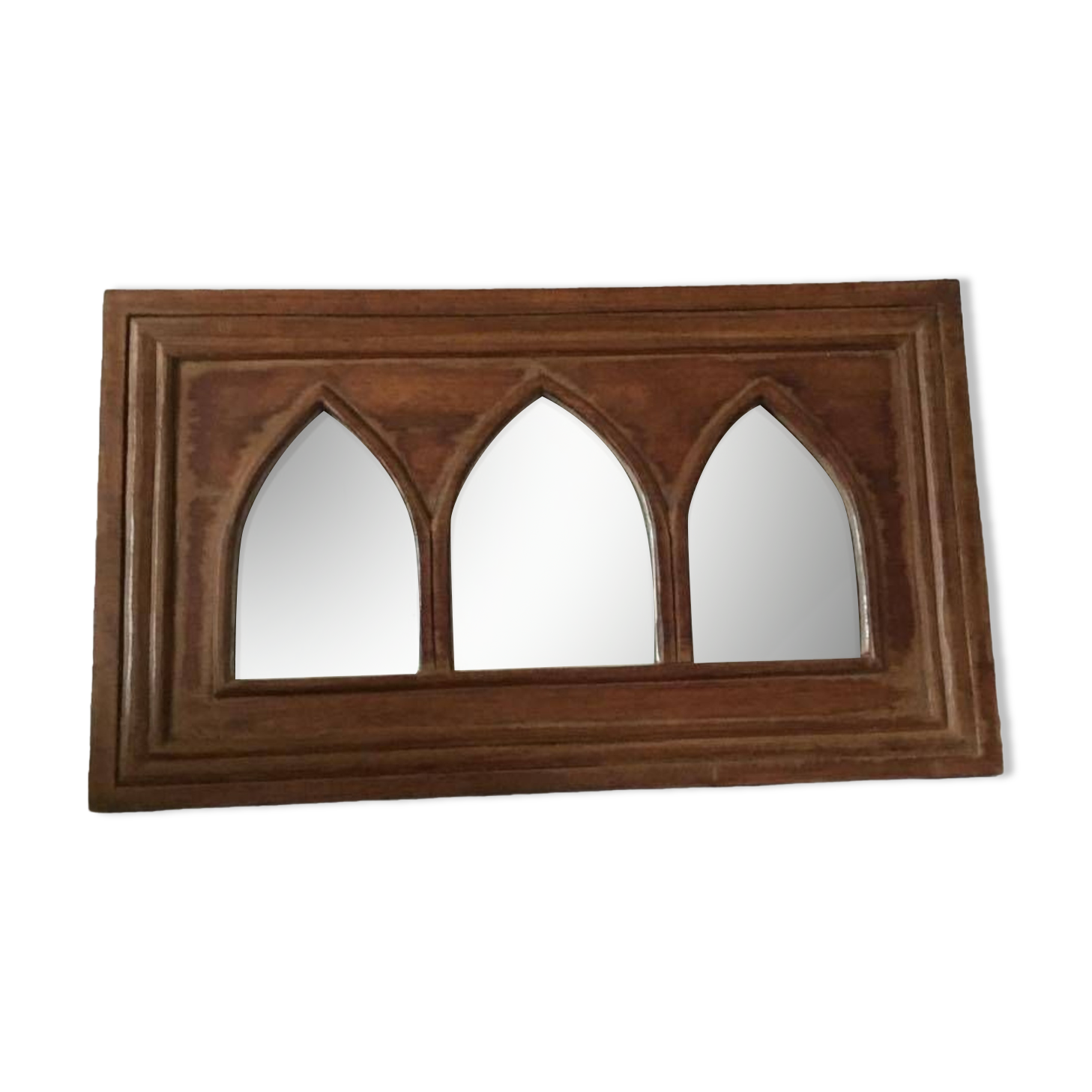 Lot De 3 Miroirs Publicitaires Vogue Art Déco - Dame Au Paon, Cadre Bois Vintage