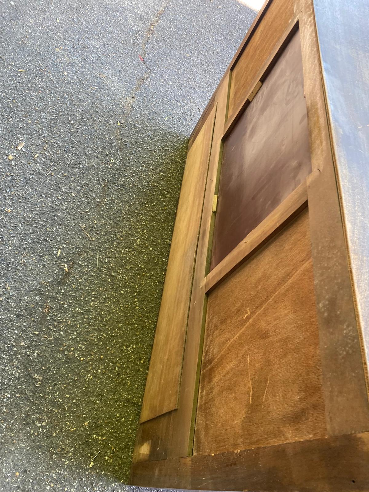 Art Deco sideboard top, low display cabinet in solid wood and mirror from the 1940s.