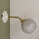 Applique globe vintage en verre de Clichy blanc