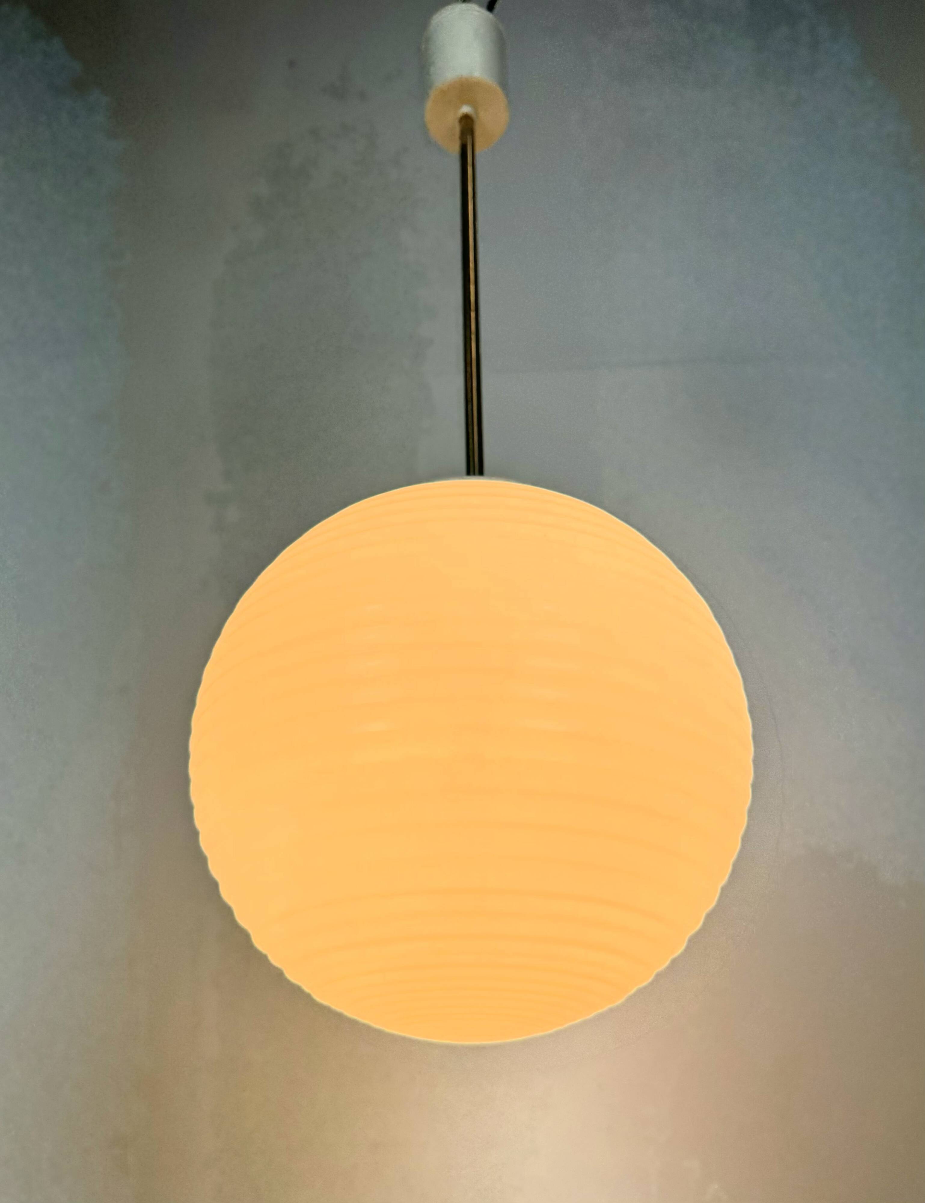 Vintage Chandelier with Milk Glass from Elektrosvit, 1960s