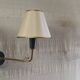 Double light wall sconces in gilded brass and gun barrel - 1950s/60s