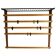 Rare coat rack by Carl Auböck with hat rack, cabinet, brass, walnut and beech, 1950s.
