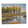Old bucolic painting – Fishermen and poplars by the water