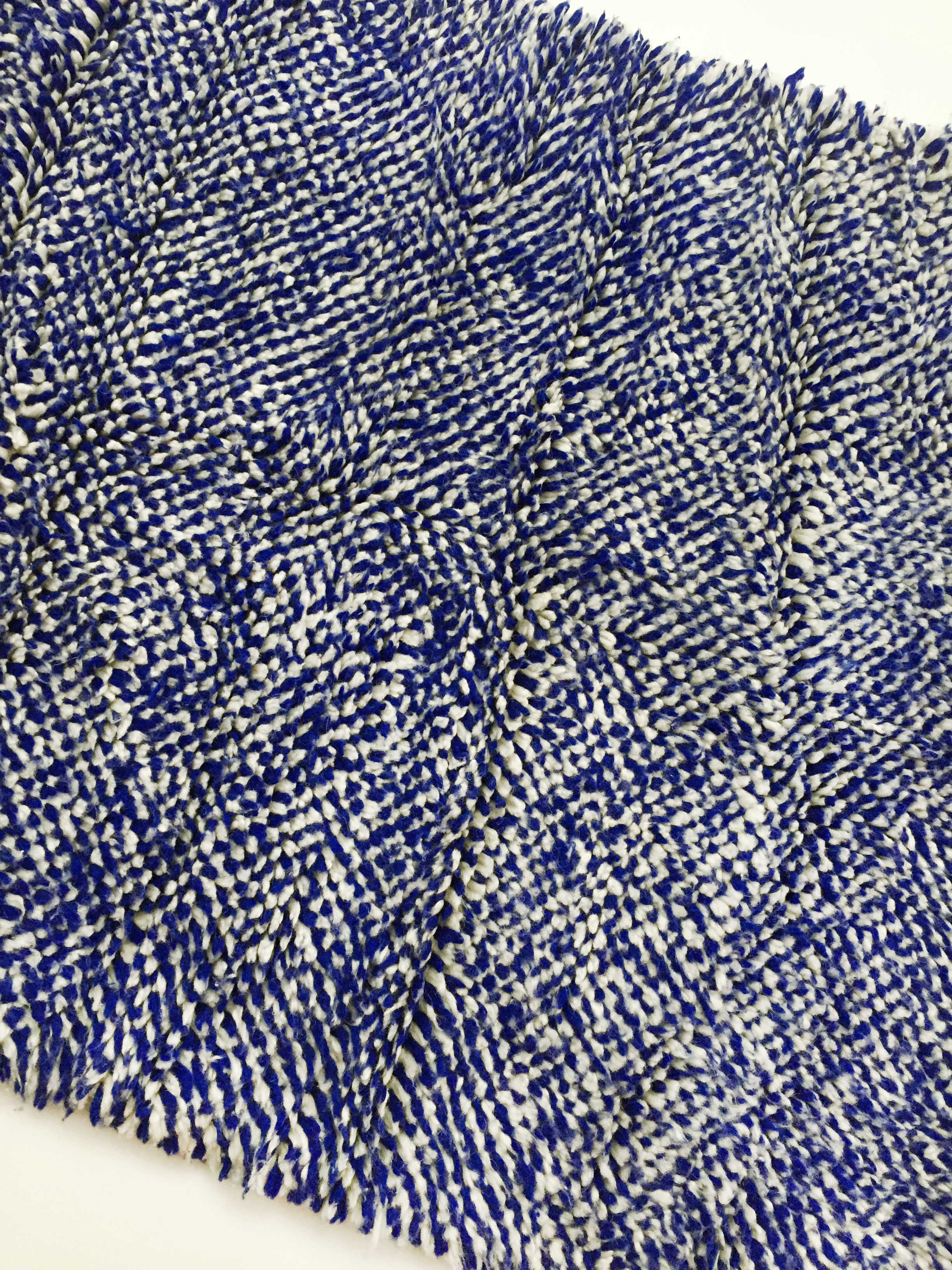 Moroccan Berber carpet Beni Ouarain ecru speckled blue majorelle 145x118cm