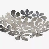 Fruit bowl/basket in chromed stainless steel, signed Monika Mulder