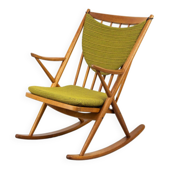 Rocking Chair Mid-Century en Teck par Frank Reenskaug pour Bramin, 1960s