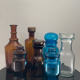 Vintage glass bottles and flasks