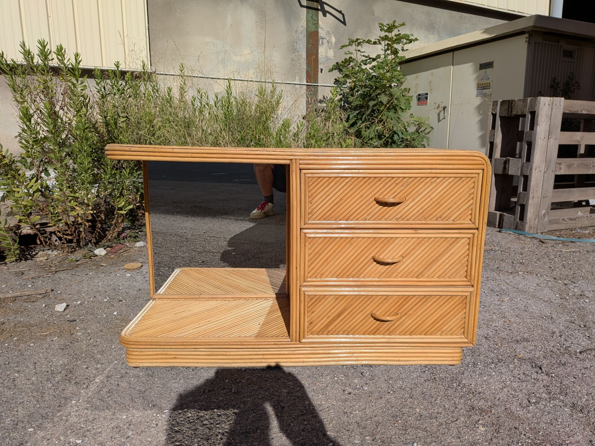 1970s rattan sideboard
