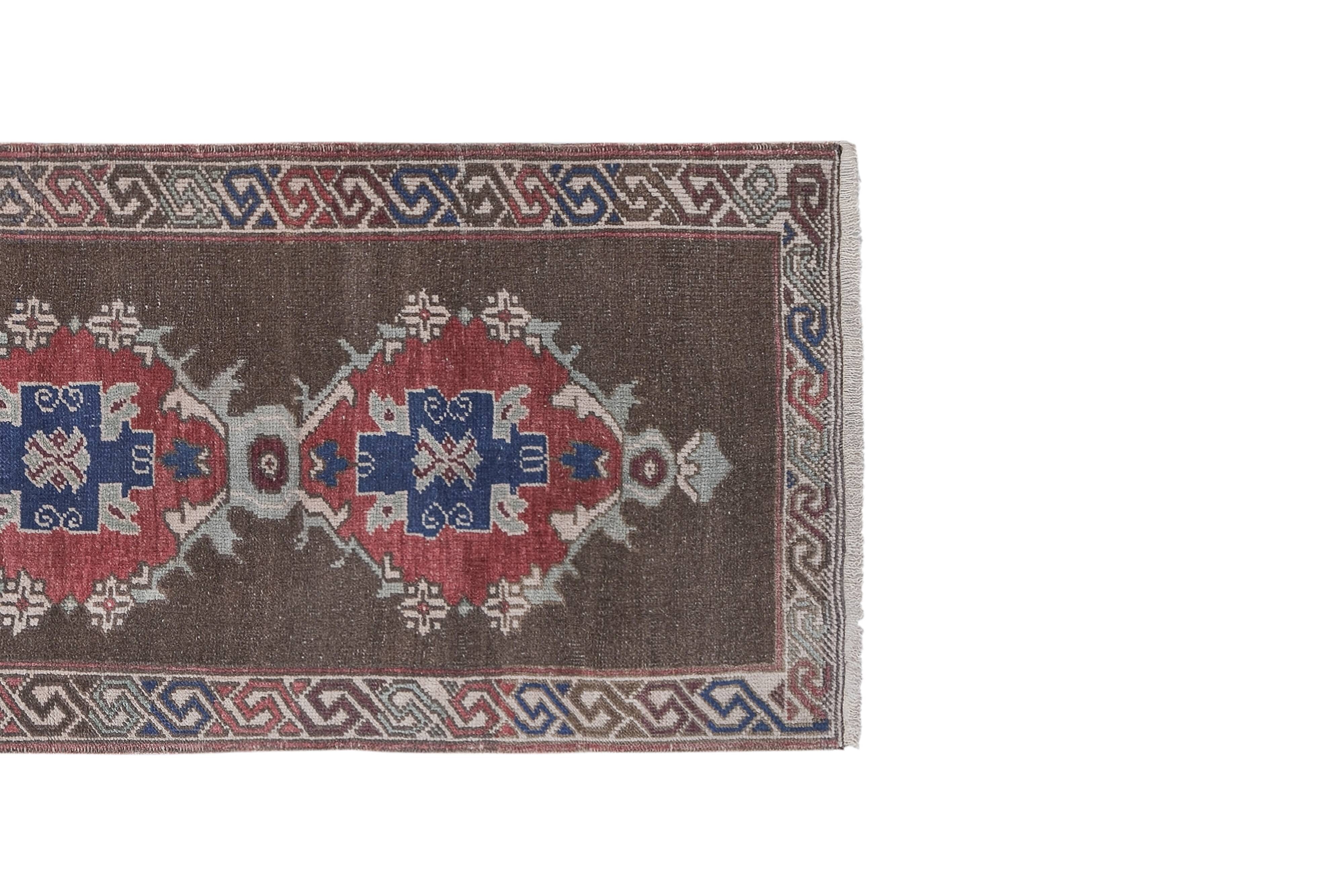 Vintage Turkish Oushak Rug Handwoven 84x220 cm