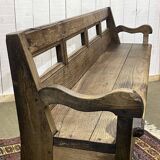 Rustic chestnut bench from the late 19th century.
