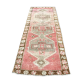 Handmade Distressed Oushak Runner Rug
