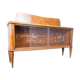 Buffet en bois de bruyère et verre des années 1950 vintage antiquités modernes