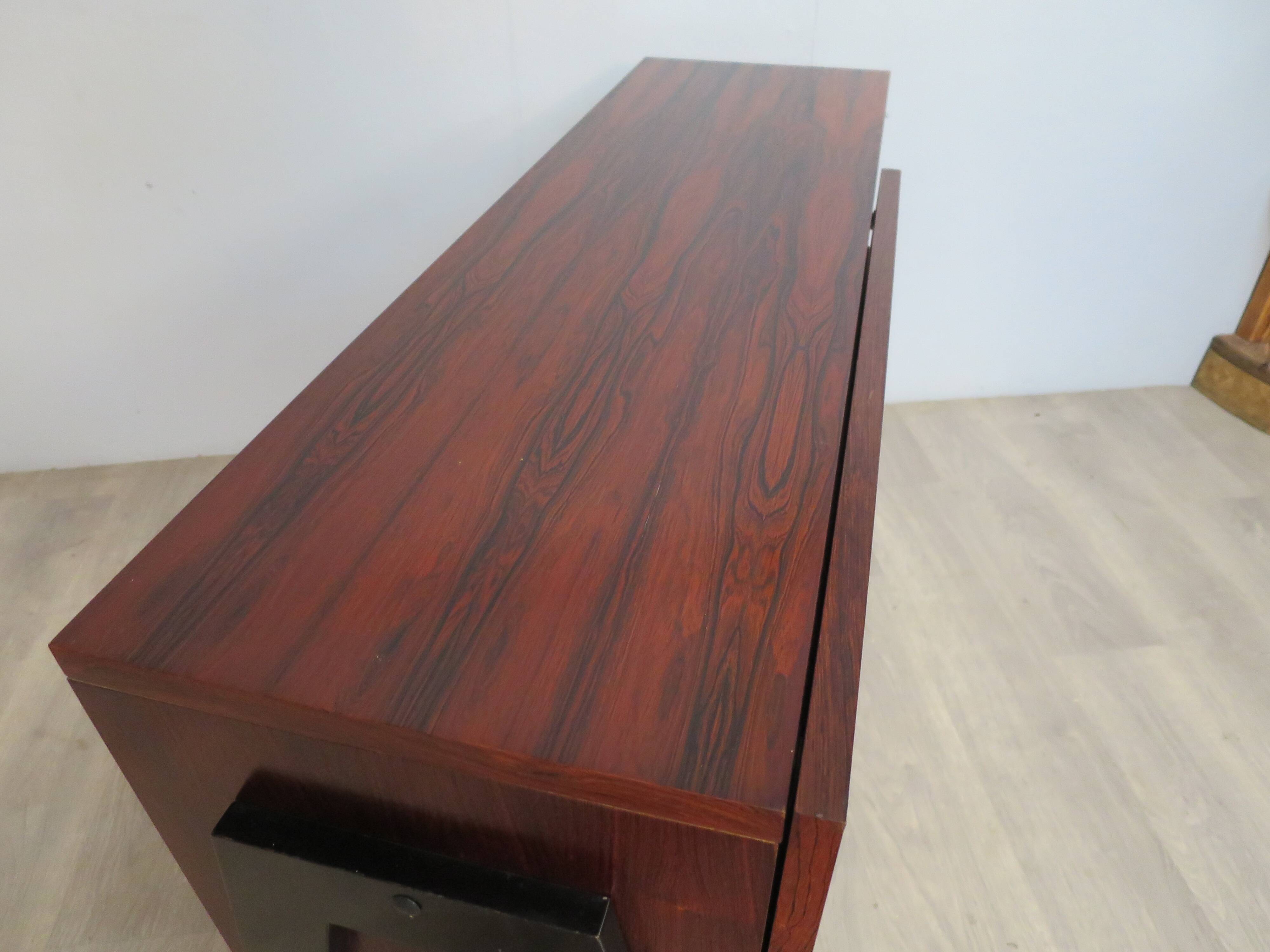 Small rosewood bar lounge sideboard with compass legs