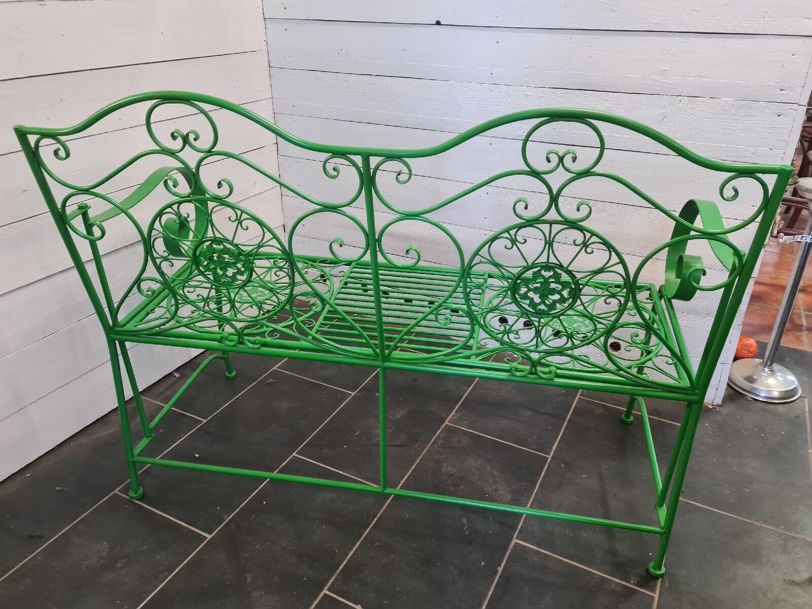 Iron garden bench