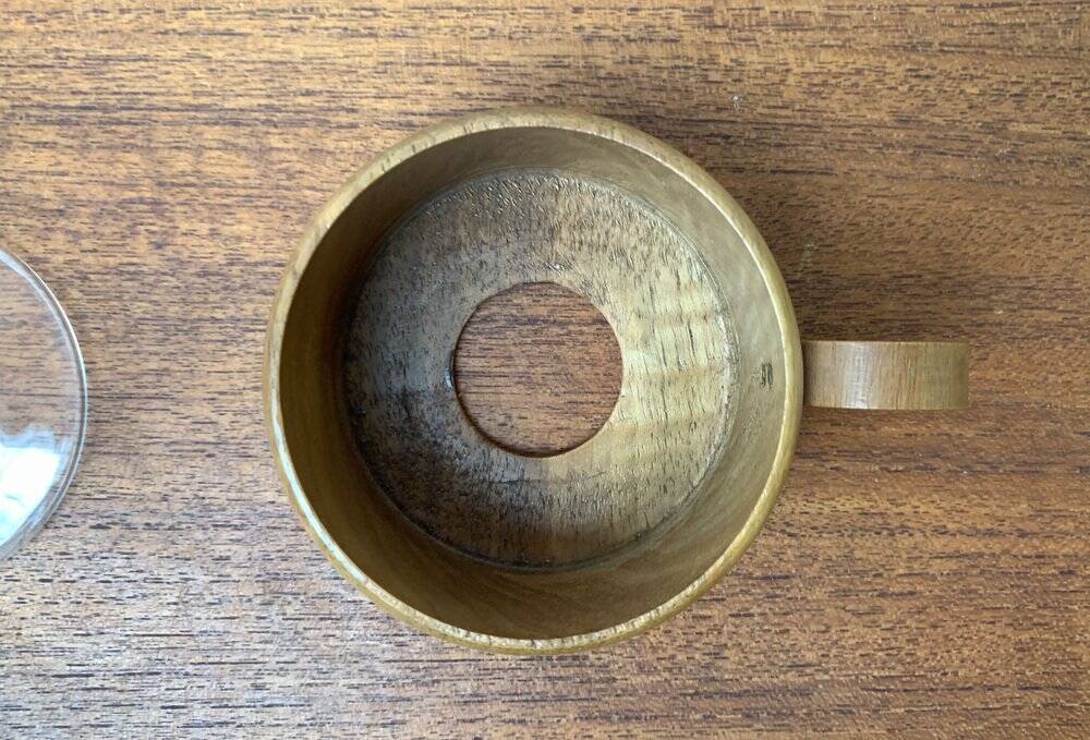 Mid-century wooden tea glasses, 1960s, set of 5