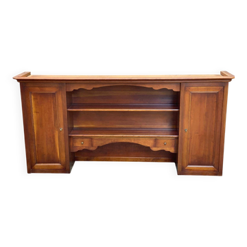 Large bar counter furniture 233 cm buffet in solid cherry wood 1970