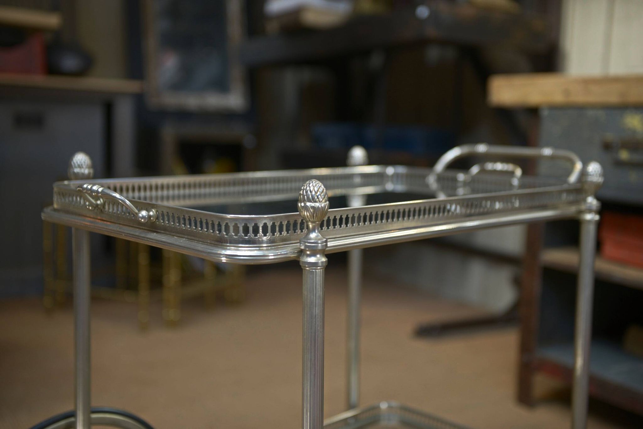 metal drinks trolley, France, 1960