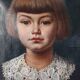 French school around 1900, portrait of a young girl, oil on canvas around 1900 Good condition. SB