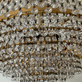 Brass chandelier and crystal tassel waterfall