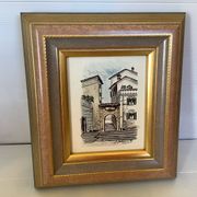Watercolour painting signed village view