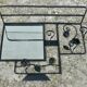 Art Deco wrought iron coat rack and mirror
