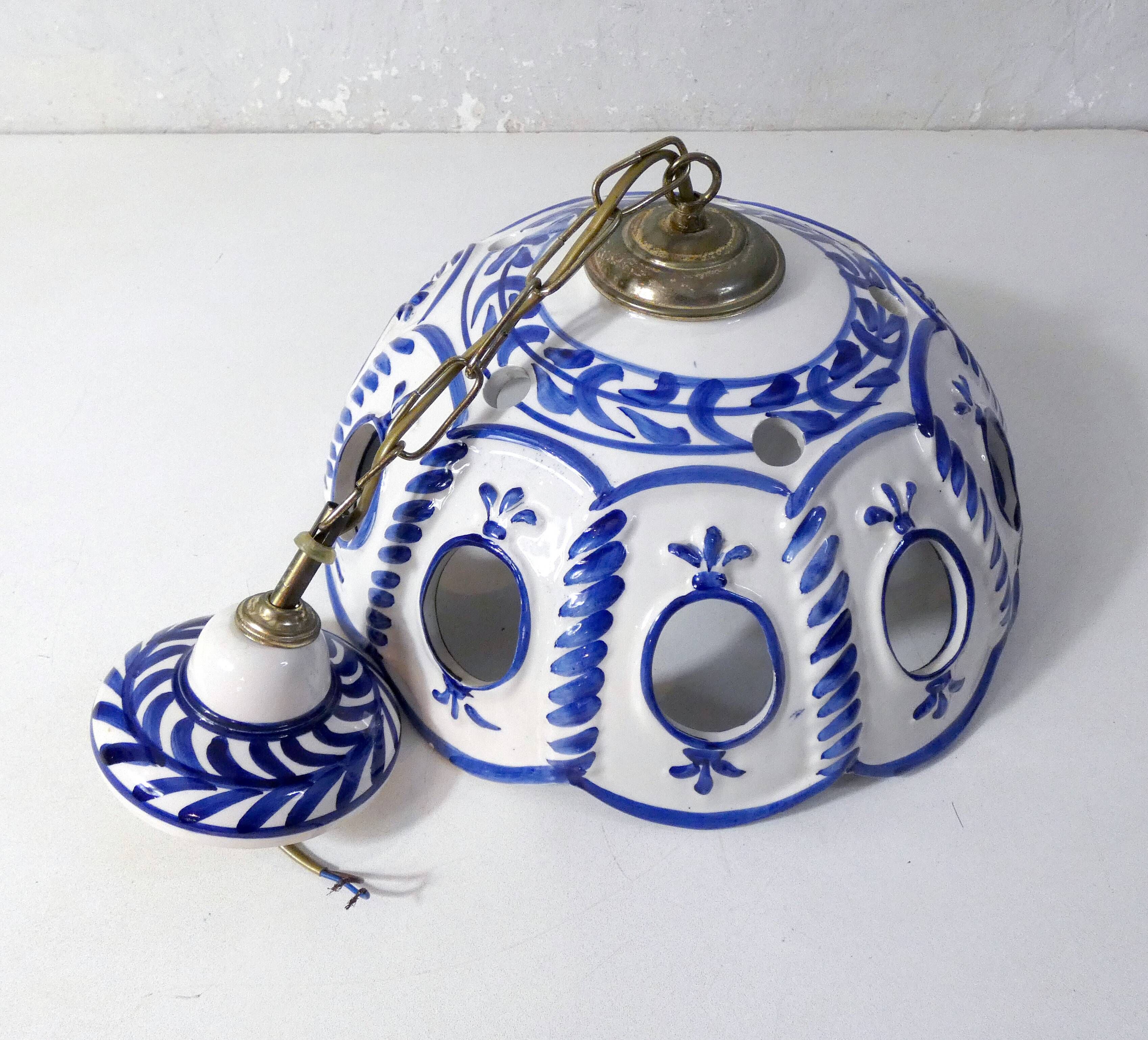 pendant lamp chandelier openwork ceramic lampshade