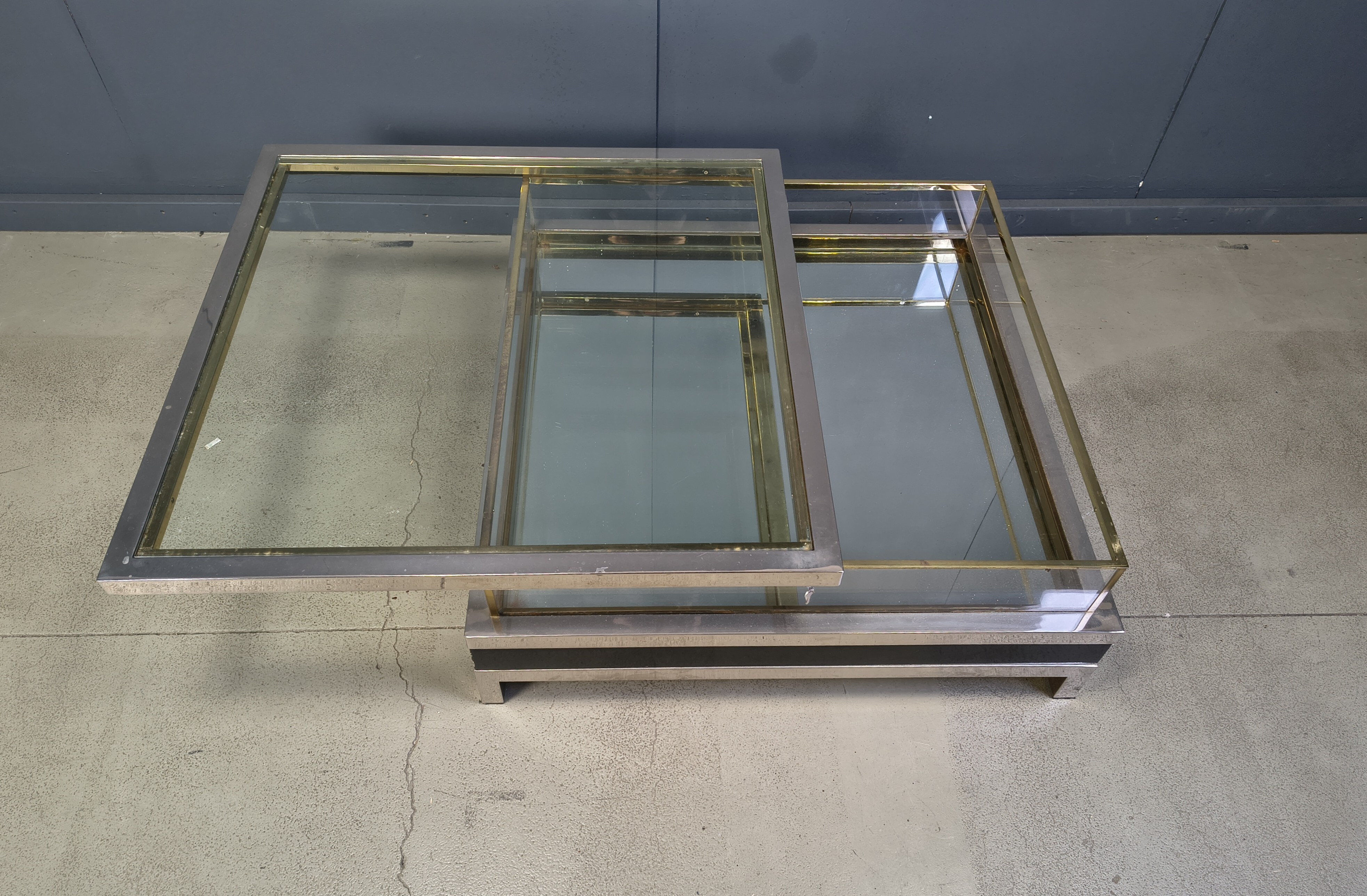Vintage sliding top coffee table, 1970s