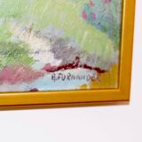 Original Swedish Mid-Century Oil On Board Painting" "Löderup, Skåne " by Acke Fornander