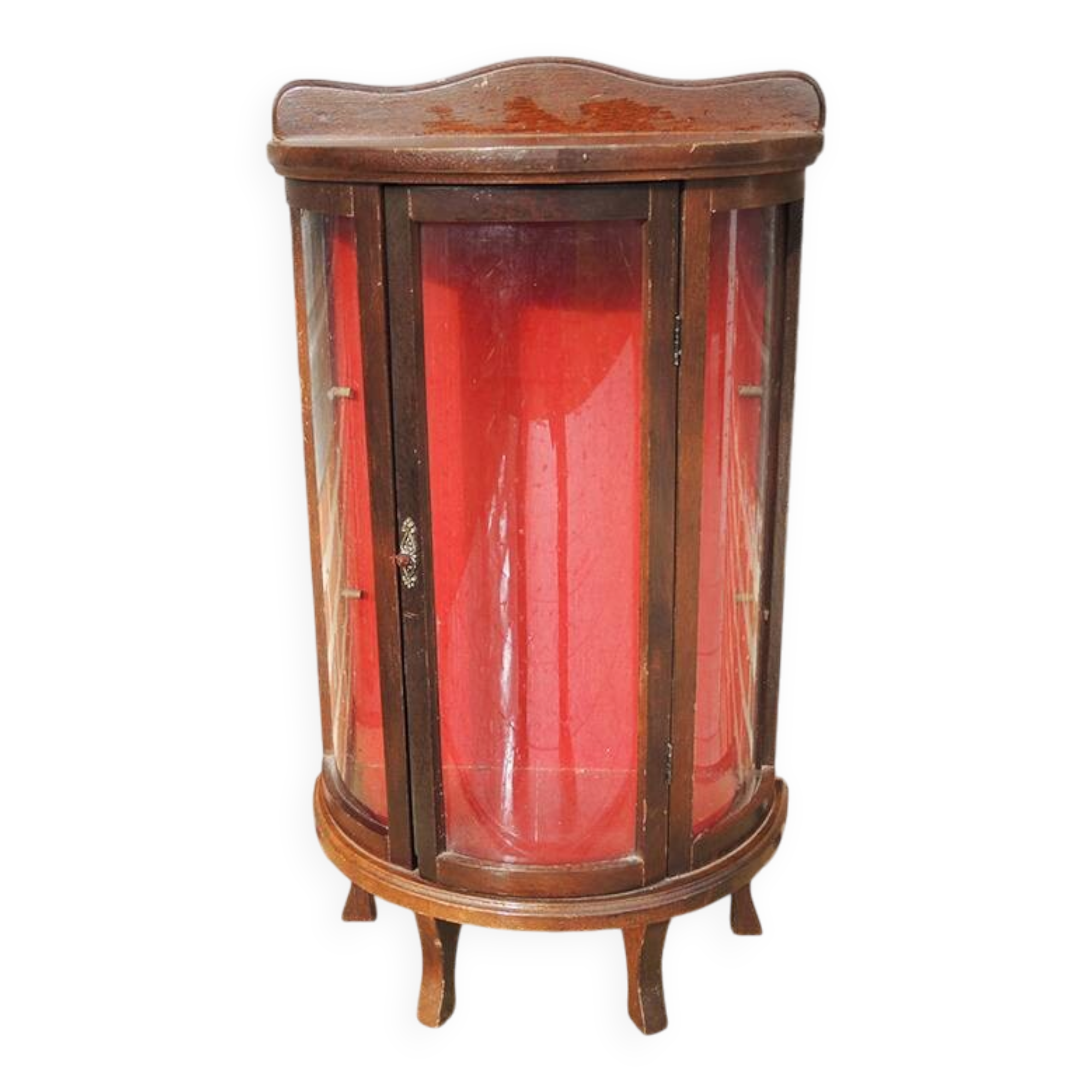 Old small rounded display case to place or hang.