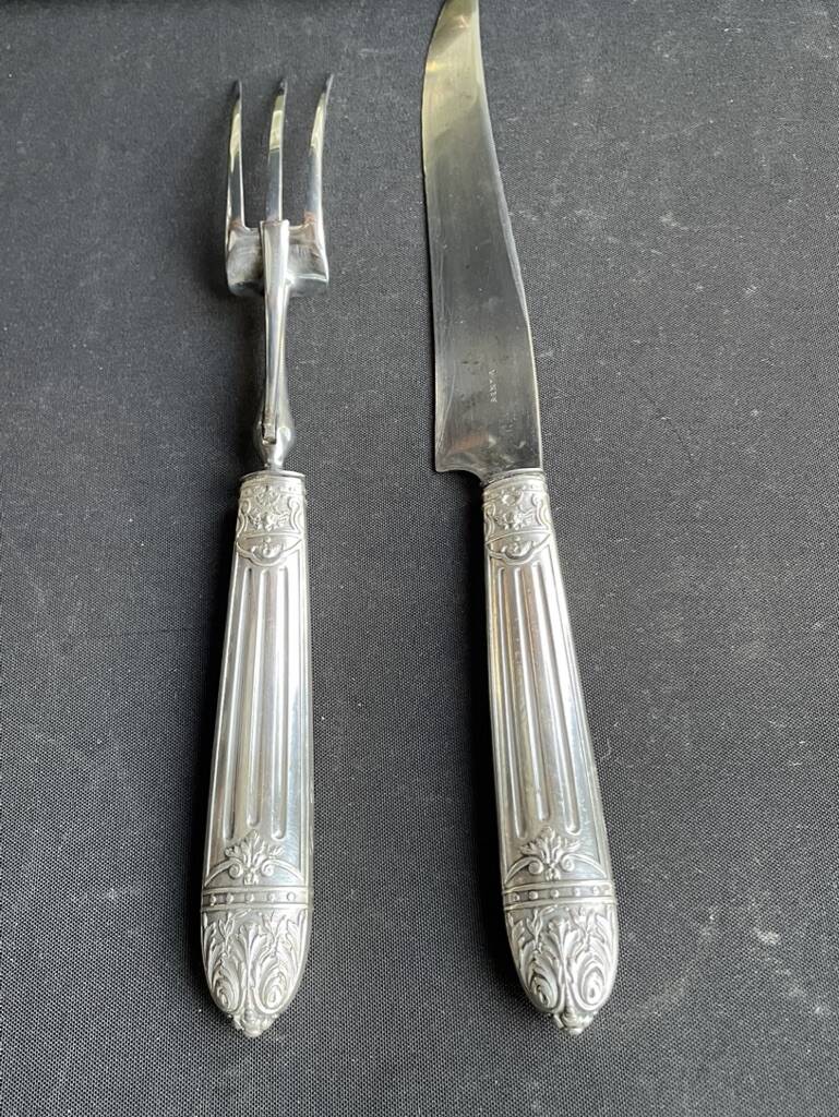Silver cutting service stuffed in a case - ATE Guichard & Émile Puiforcat - 19th century