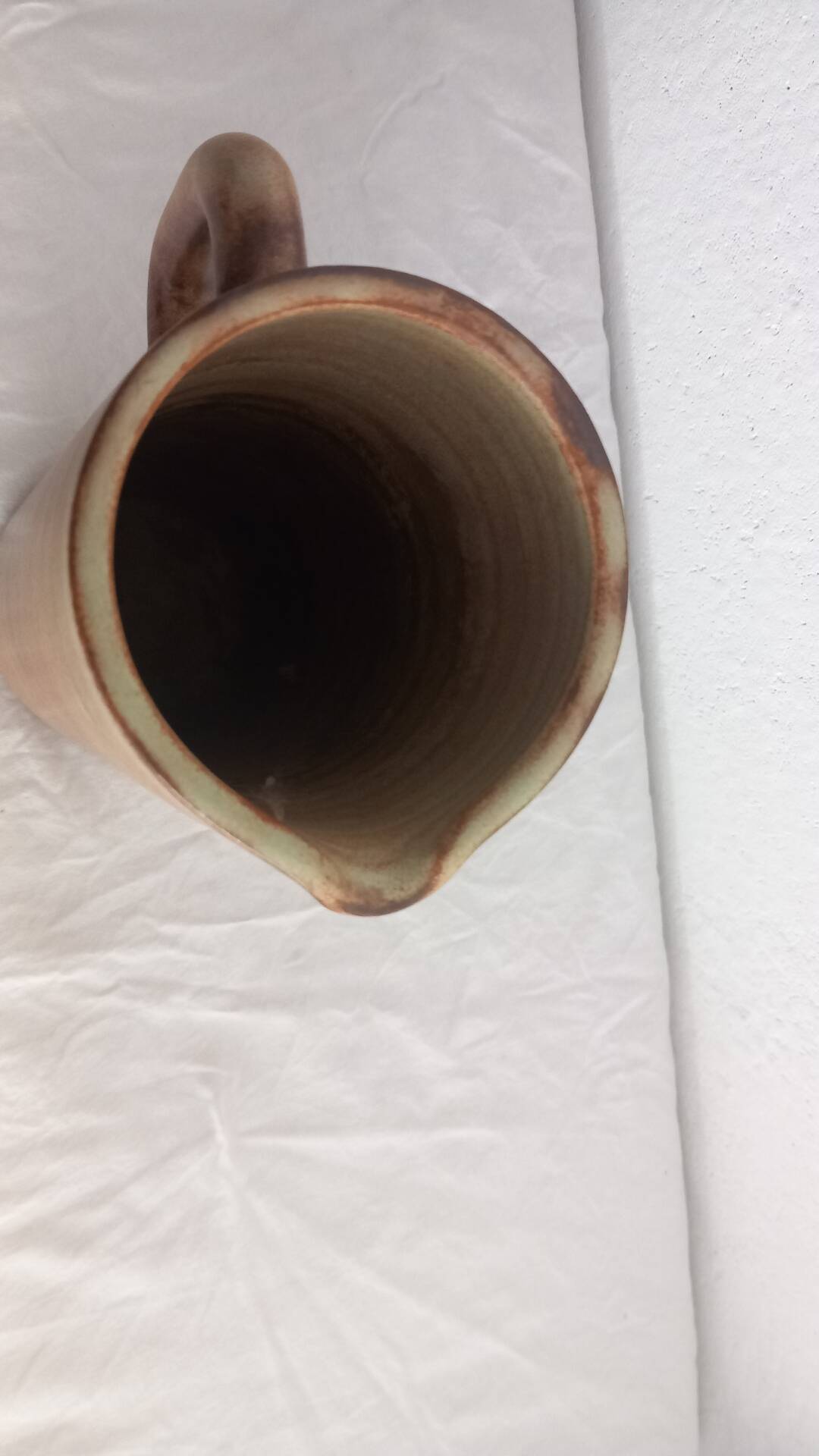 Pichet, vintage stoneware vase from Vallauris – Fonck & Matéo, thistle decoration from the 1970s.