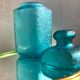 Marcel Franck cotton pot in blue glass 40s