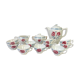 Vintage tea set in Sarreguemines flowered earthenware, "Troyes" model