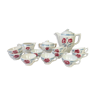 Vintage tea set in floral earthenware sarreguemines model "troyes"