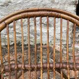 Vintage rattan children's armchair