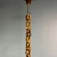 Midcentury Italian pencil reed rattan bamboo and brass hanging lamp pendant