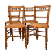 4 chaises en bois et cannage