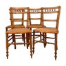 4 wooden chairs and cannage