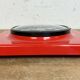 Vintage red bakelite wall clock from prim, 1970s