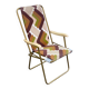 Chaise longue fauteuil pliable Lafuma tissu et acier doré 1970