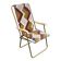 Chaise longue fauteuil pliable Lafuma tissu et acier doré 1970