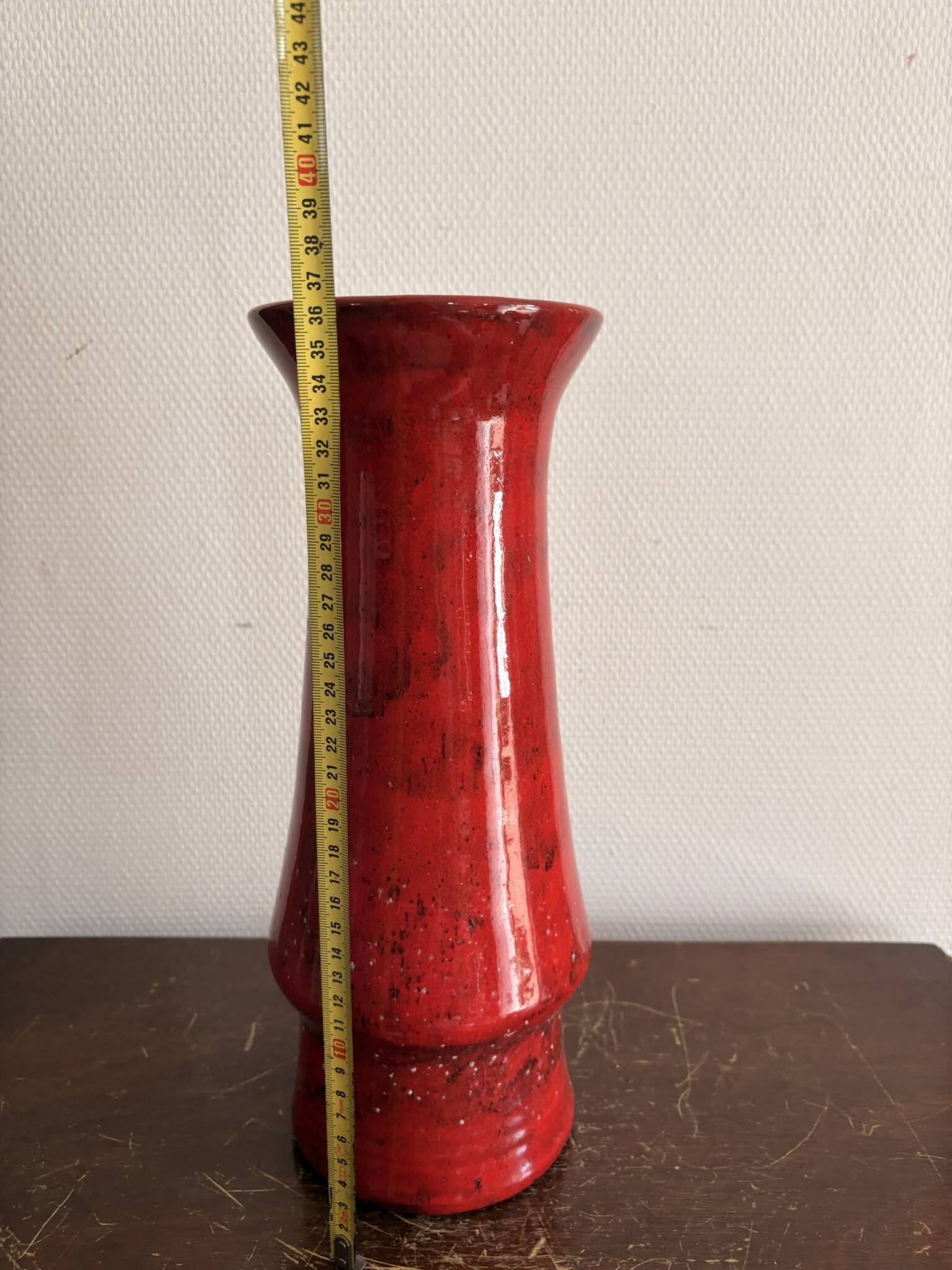 Red Volcanic Vase Selenium Spotted 1970s West Germany Mid Century