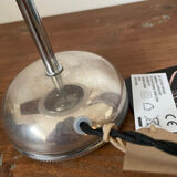 White opaline lamp with silver metal.