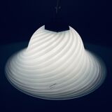 Vintage blue swirl murano pendant lamp Venice glass Italy 1980s