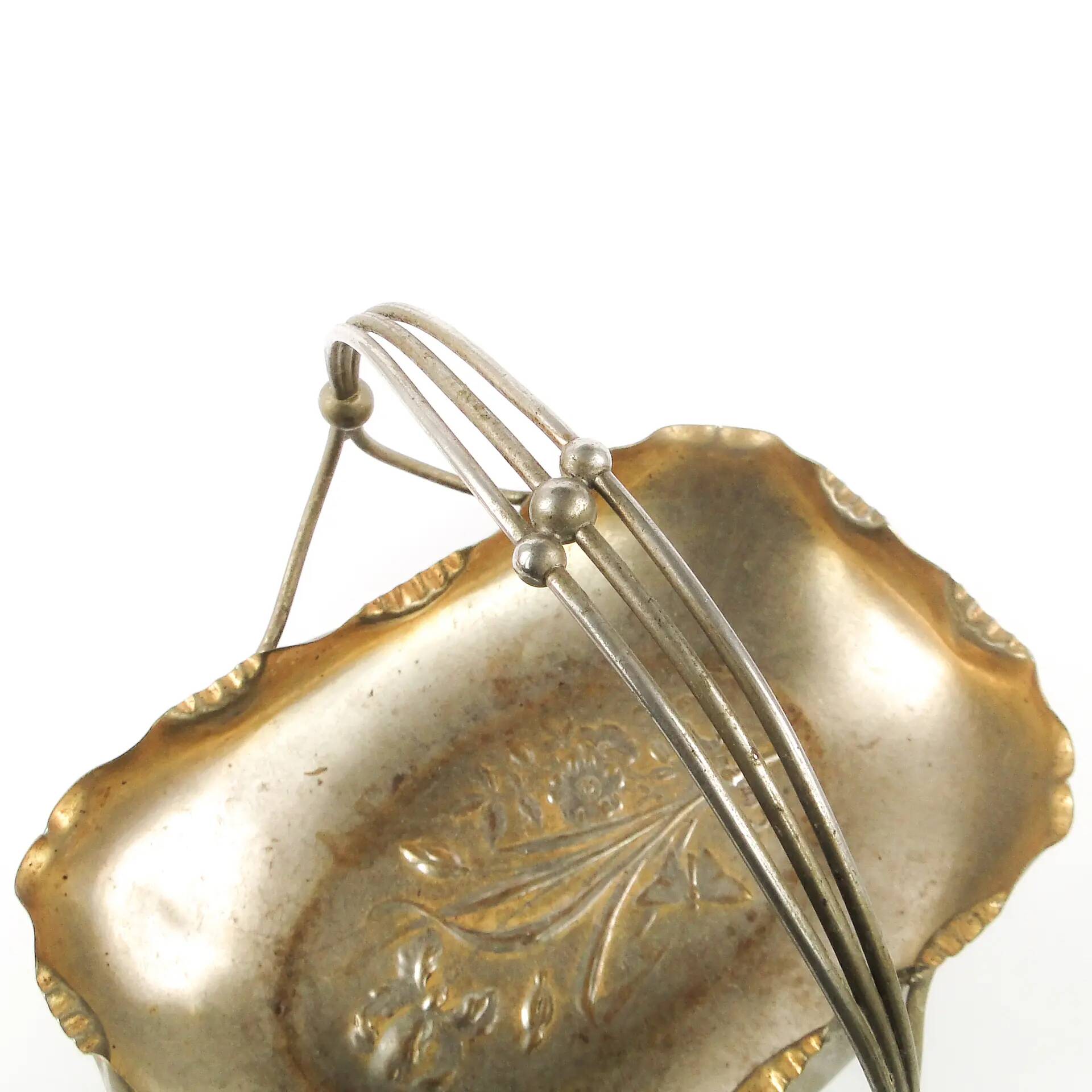 Fruit basket, Art Nouveau, silver-plated brass, Austria, early 20th century
